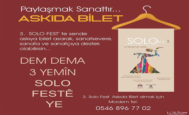 “SOLOFEST3” DI NAVBERA 30YÊ COTMEHÊ Û 8Ê MIJDARÊ DE YE