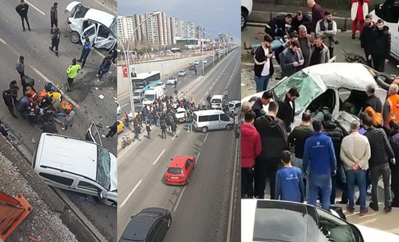 DİYARBAKIR’DA ZİNCİRLEME KAZA! 3’Ü AĞIR 5 YARALI