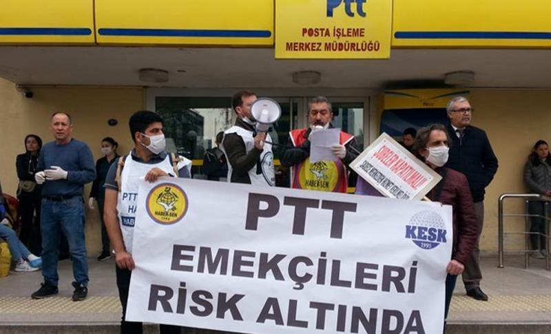 PTT EMEKÇİLERİ BAYRAM TATİLİNDE ÇALIŞTIRILMAYA TEPKİ GÖSTERDİ