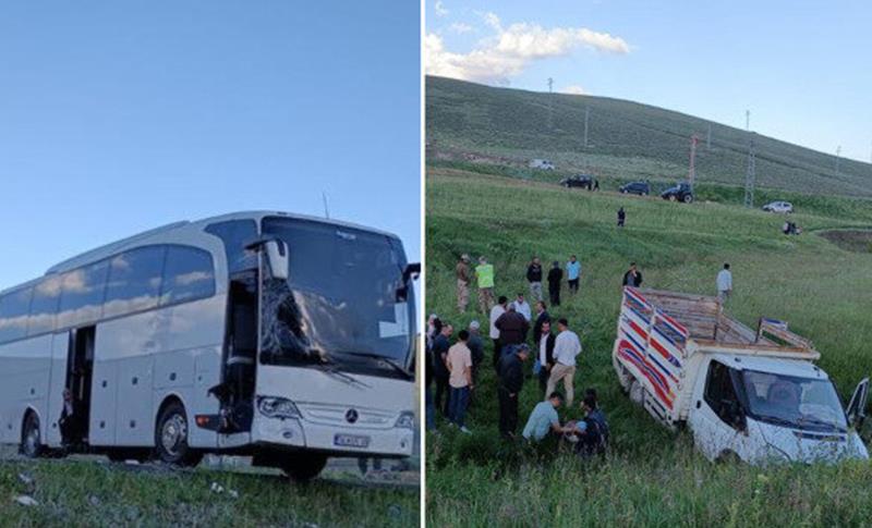 AĞRI’DA OTOBÜS İLE KAMYONET ÇARPIŞTI! ÇOK SAYIDA YARALI