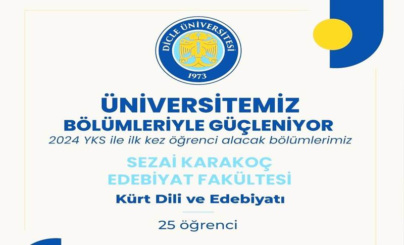 DİCLE ÜNİVERSİTESİNDE NİHAYET KÜRT DİLİ VE EDEBİYATI AÇILIYOR