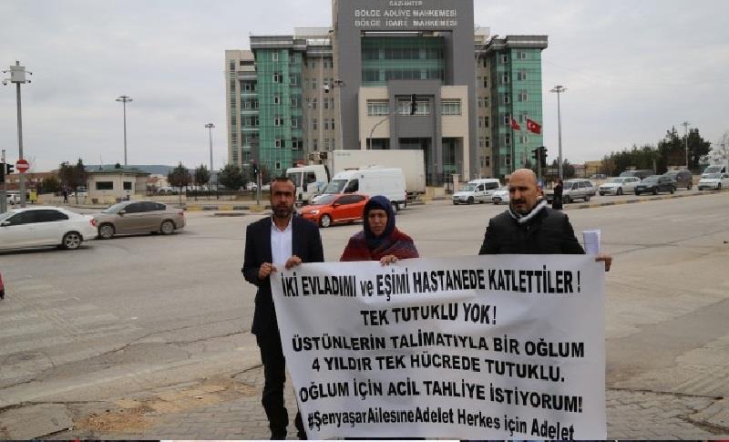 ŞENYAŞAR AİLESİ’NİN “ADALET NÖBETİ” GAZİANTEP İSTİNAF MAHKEMESİ ÖNÜNDE DEVAM EDİYOR