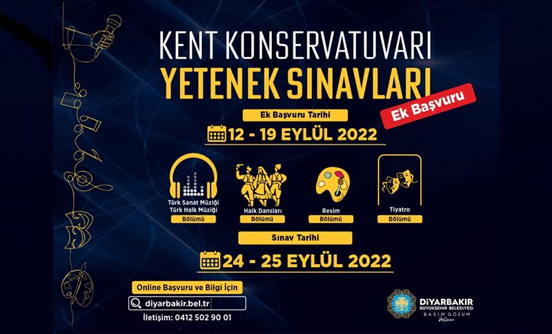 DİYARBAKIR KENT KONSERVATUVARI BAŞVURU SÜRESİ UZATILDI